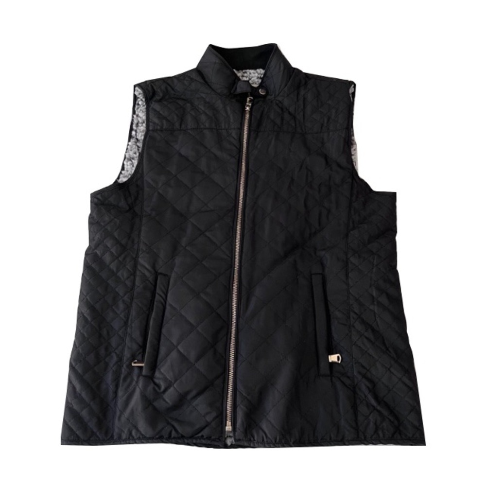 Miami Black Quilted Sherpa Lined Vest